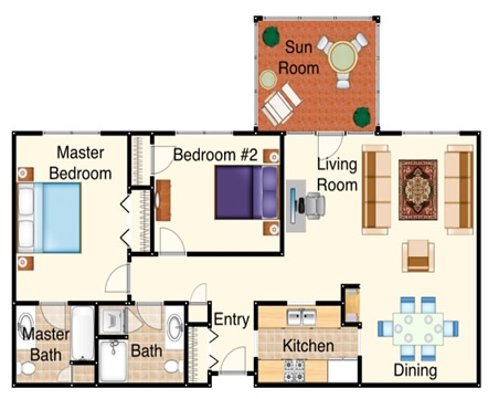 Birch Bay Village - Apartment C Floor Plan